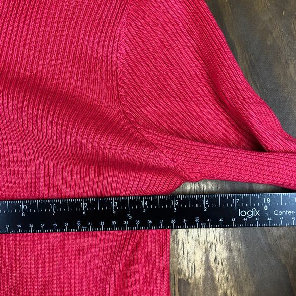 Calvin Klein Womens Sweater Pink Full Zip V Neck Cardigan Knitted Small - Picture 8 of 13
